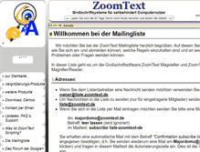 Tablet Screenshot of liste.zoomtext.de